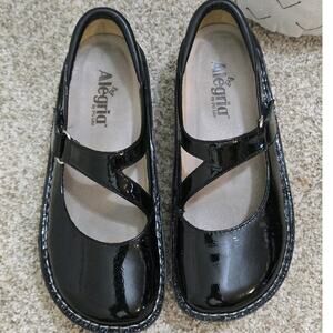 Alegria Dayna Women's Patent Leather Mary Jane Shoes, EU 37/Us 7-7.5, Black EUC
